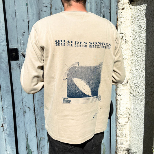 Long Sleeve Tee  – Navy Blue Print