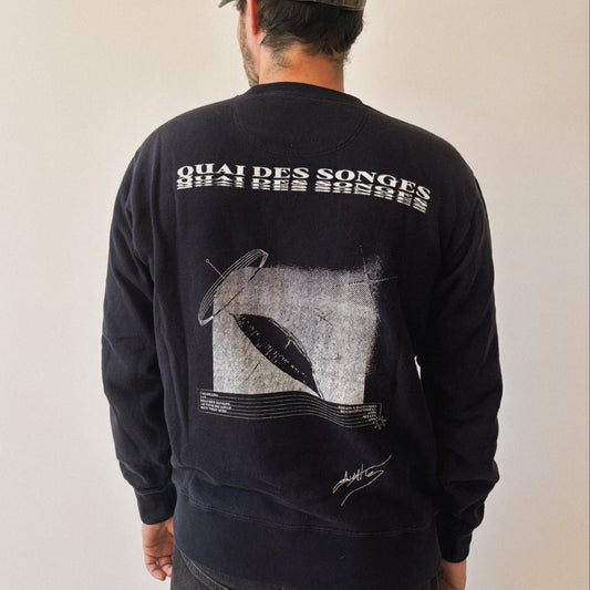 Sweatshirt – White Print (Noir)