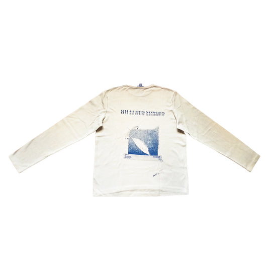 Long Sleeve Tee  – Navy Blue Print