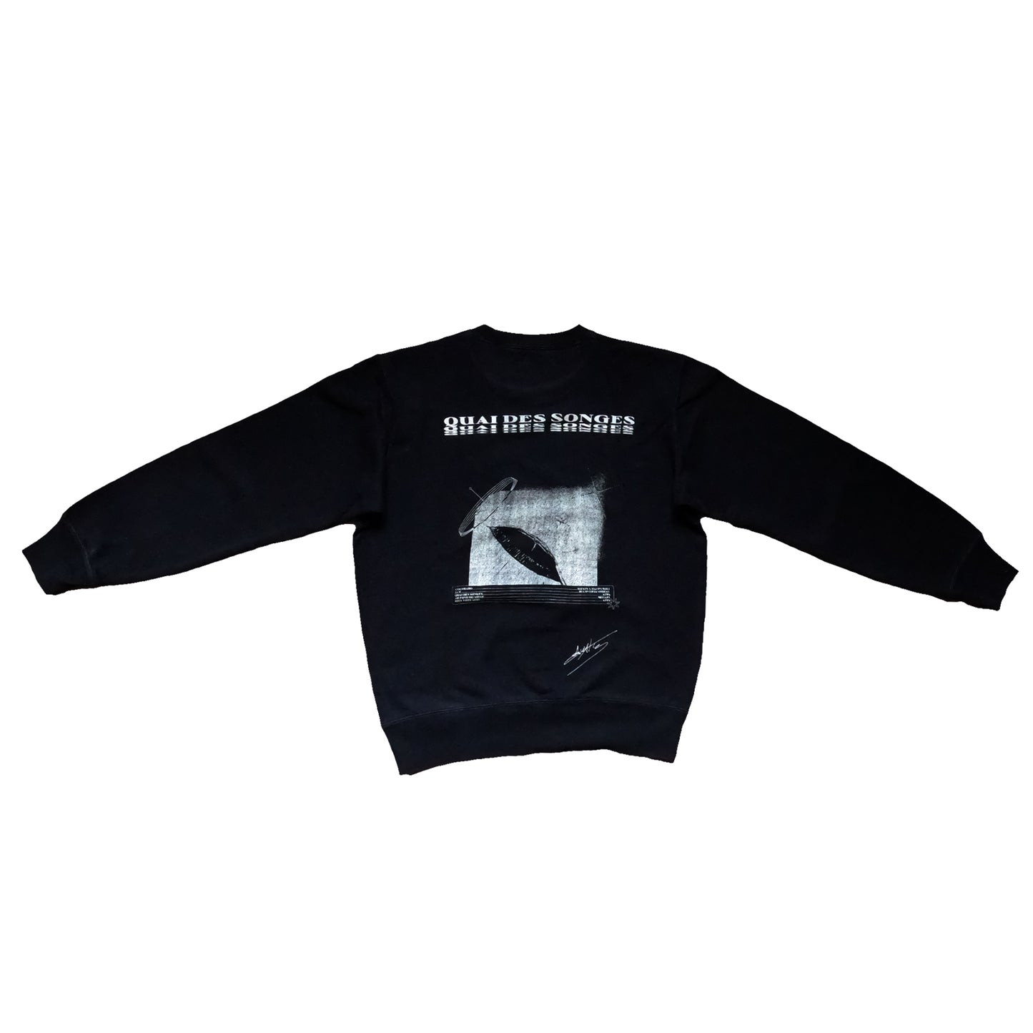 Sweatshirt – White Print (Noir)